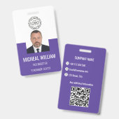 Badge d'identification d'entreprise violet (Avant & arrière)