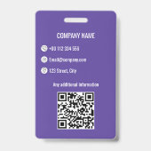 Badge d'identification d'entreprise violet (Arrière)