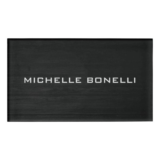 Badge D'identification Design Arrière - plan en bois gris clair moderne (Devant)