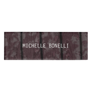 Badge D'identification Design en bois Brown Arrière - plan Plain lisible