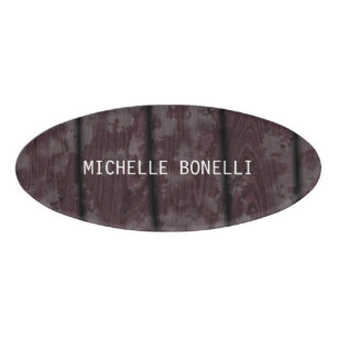 Badge D'identification Design en bois Brown Arrière - plan Plain lisible