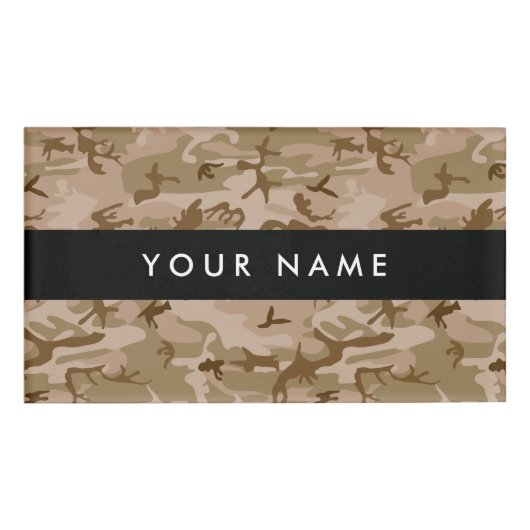 Badge D'identification Dessert Camouflage, camouflage marron, Militaire, (Devant)