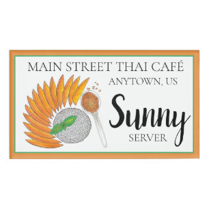 Badge D'identification Dessert De Riz Sticky Mango Cuisine Thaïlandaise