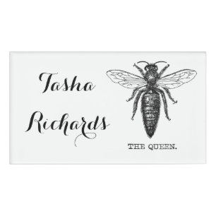 Badge D'identification Dessin classique de l'illustration de Queen Bee