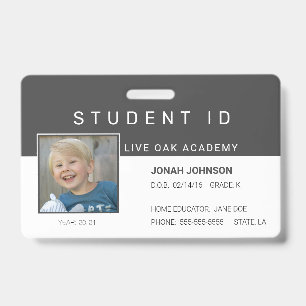 Badge d'identification d'étudiant à domicile   Avi