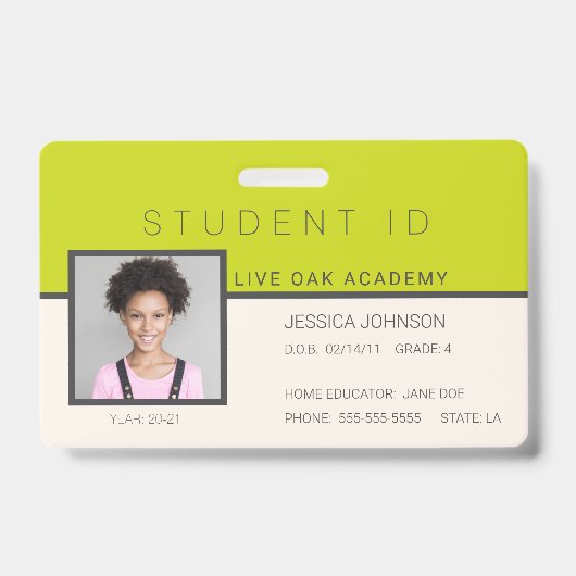 Badge d'identification d'étudiant à domicile | Doo (Avant)