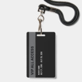 Badge d'identification d'événement avec accès tota (Arrière avec lanière)