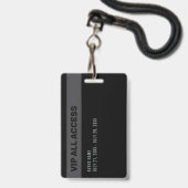 Badge d'identification d'événement avec accès tota (Arrière avec lanière)