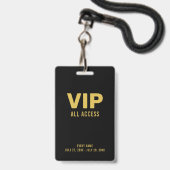 Badge d'identification d'événement Passeport Tout (Avant avec lanière)