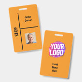 Badge d'identification d'événement pour le personn (Avant & arrière)