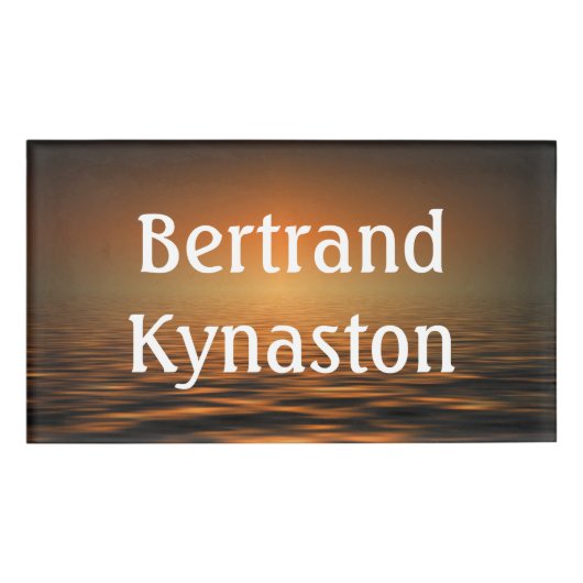 Badge D'identification DigiART - OCEAN SUNSET + votre nom (Devant)