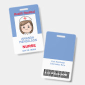Badge d'identification d'infirmière personnalisé m (Avant & arrière)