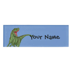 Badge D'identification Dinosaure - nuit préhistorique