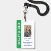 Badge d'identification d'invité pour l'événement d (Avant avec lanière)
