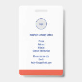 Badge d'identification d'invité pour l'événement d (Arrière)