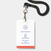 Badge d'identification d'invité pour l'événement d (Arrière avec lanière)