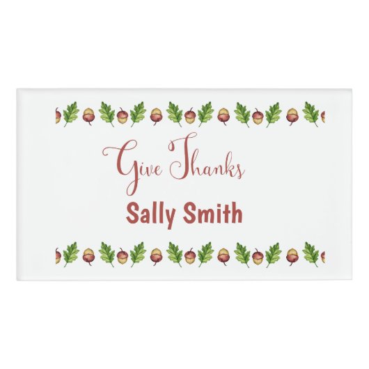Badge D'identification Donner Merci Bon thanksgiving personnalisable (Devant)