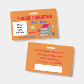 Badge d'identification double face de bibliothécai (Avant & arrière)