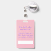 Badge d'identification double face pour enseignant (Arrière avec rétractable)