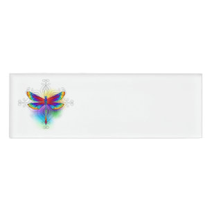 Badge D'identification Dragonfly en arc-en-ciel
