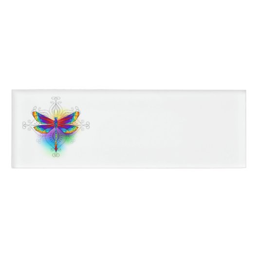 Badge D'identification Dragonfly en arc-en-ciel (Devant)