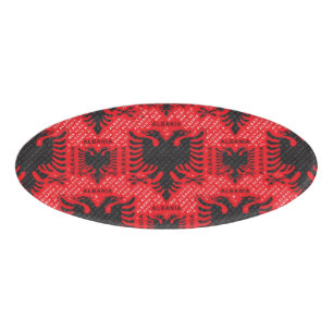 Badge D'identification Drapeau albanais motif 2