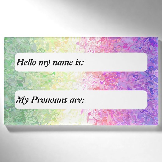 Badge D'identification Drapeau de fierté Genderdoe personnalisable Trippy (Devant)