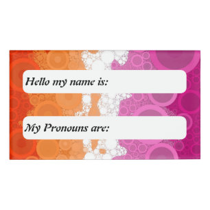 Badge D'identification Drapeau de fierté lesbienne abstrait personnalisab