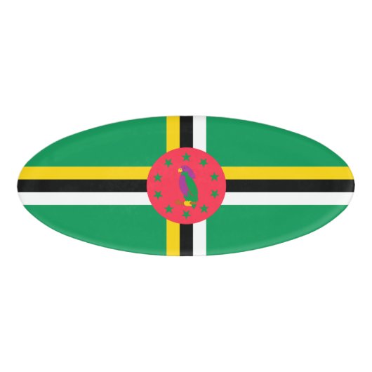 Badge D'identification Drapeau de la Dominique (Devant)
