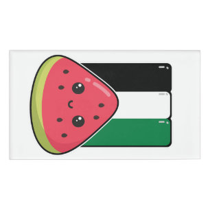 Badge D'identification Drapeau de la Palestine mignonne avec Palestin san