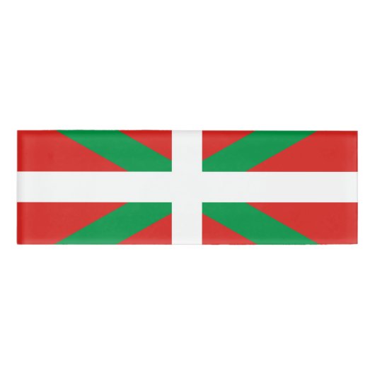 Badge D'identification Drapeau de l'étiquette Basque de nom du pays (Devant)