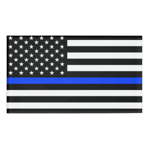 Badge D'identification Drapeau de police de la ligne bleue mince