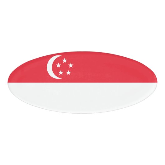 Badge D'identification Drapeau de Singapour (Devant)