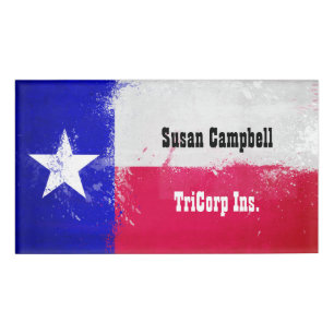 Badge D'identification Drapeau d'état du Texas en état de détresse