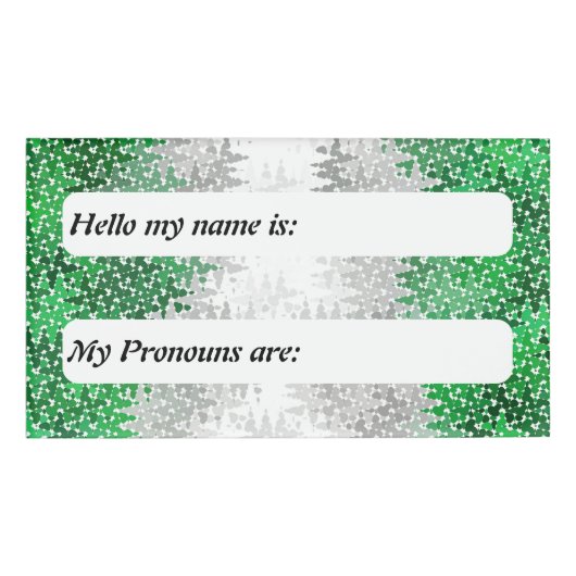 Badge D'identification Drapeau Personnalisable Grayromantic Pride Boho (Devant)