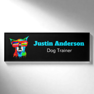 Badge D'identification Dresseur de chien personnalisé Bold Color Dog