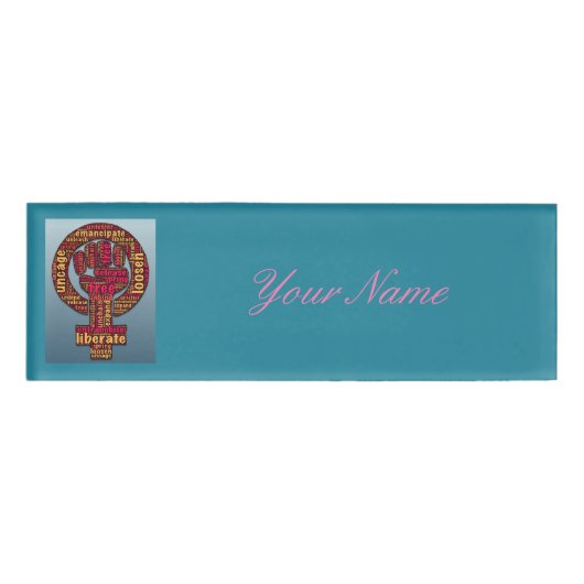 Badge D'identification droits des femmes 2017 levée d'un poing (Devant)