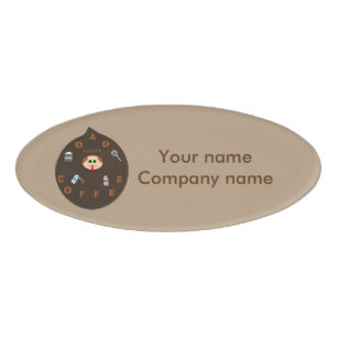 Badge D'identification Drôle Papa Monster Aime Café Personnalisé Nom Bali