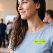 Badge D'identification Drôle Smiley jaune + votre dos. & idées