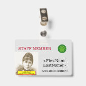 Badge d'identification du membre du personnel nost (Arrière avec clip)
