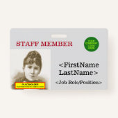 Badge d'identification du membre du personnel nost (Devant)