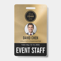 Badge d'identification du personnel d'événement -