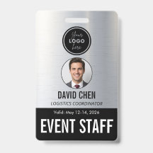 Badge d'identification du personnel d'événement -