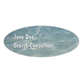 Badge D'identification Eau des Caraïbes Bleu Abstrait Nature (Devant)