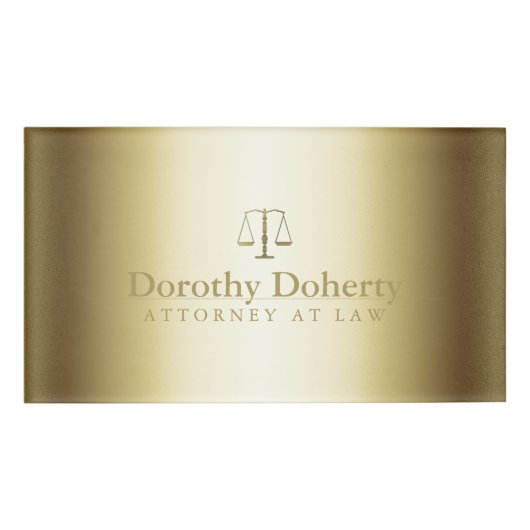 Badge D'identification Échelles d'or de justice (Devant)