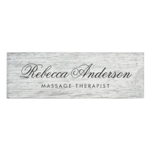 Badge D'identification Écriture chic Patinée de grange de bois de grang