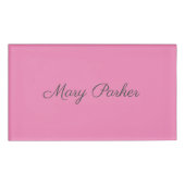 Badge D'identification Écriture manuscrite Nom professionnel simple rose (Devant)