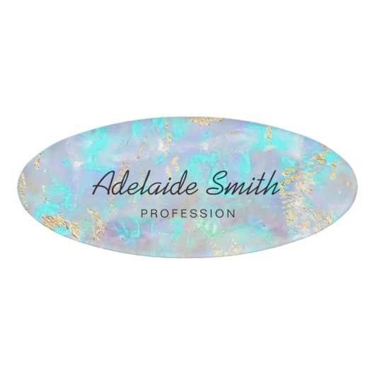 Badge D'identification effet opal bleu (Devant)