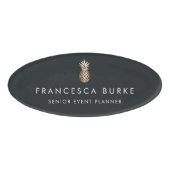 Badge D'identification Élégant ananas en cuivre (Devant)