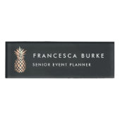 Badge D'identification Élégant ananas en cuivre (Devant)